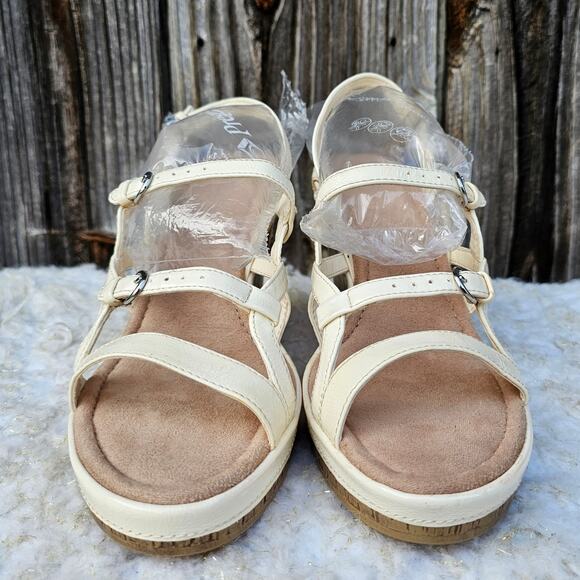 Off White Cage Platform Cork Wedge Heeled Sandals Aerosoles Popularity Size 11 - Picture 2 of 13